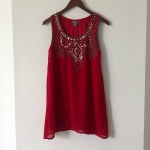 Red tank dress